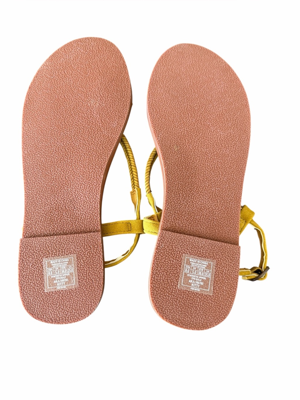 Roxy Yellow Braided Strap Leather Sandals - Picture 6 of 7